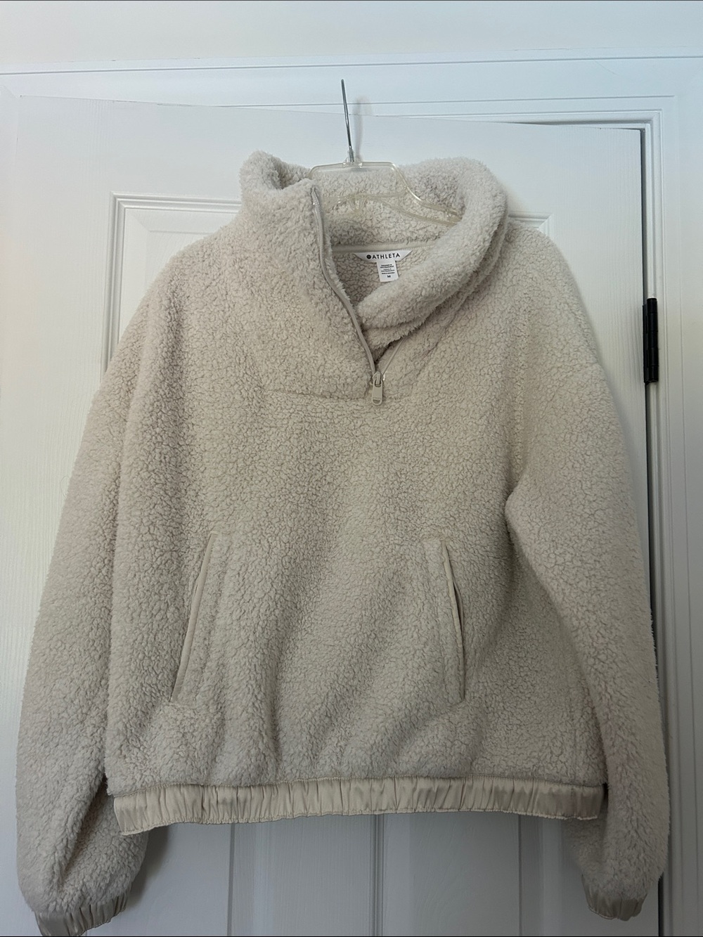🤍Athleta Cream Sherpa Half-Zip Pullover🤍